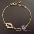 High Quality Silver And Gold Color Evil Eye Diamond Bracelet